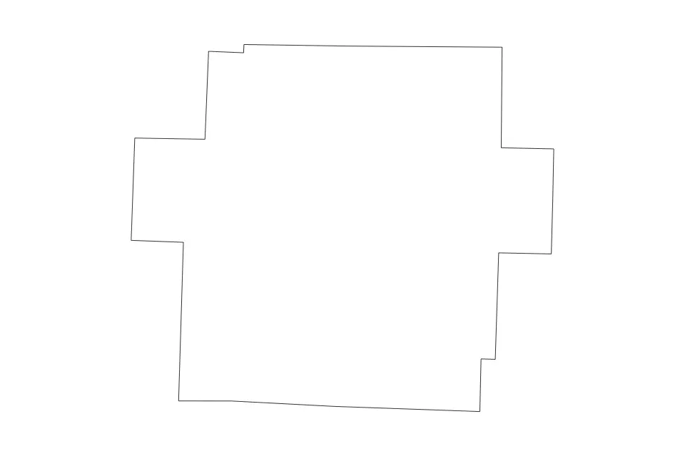 Outline map of Carroll County, Ohio with subdivision borders.
