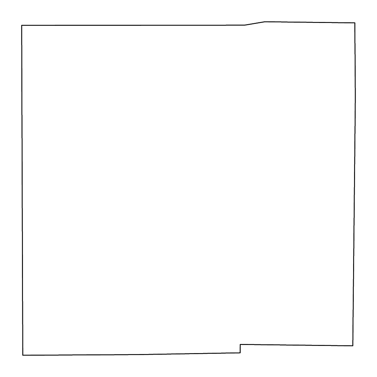 Mapa de contorno de Crawford, Ohio con ríos.