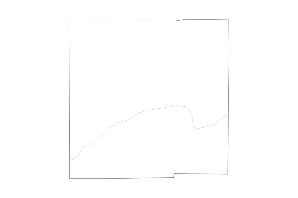 Carte de Crawford, Ohio de type contour et rivières pour Amérique du Nord, montrant contour et rivières avec des limites nettes.