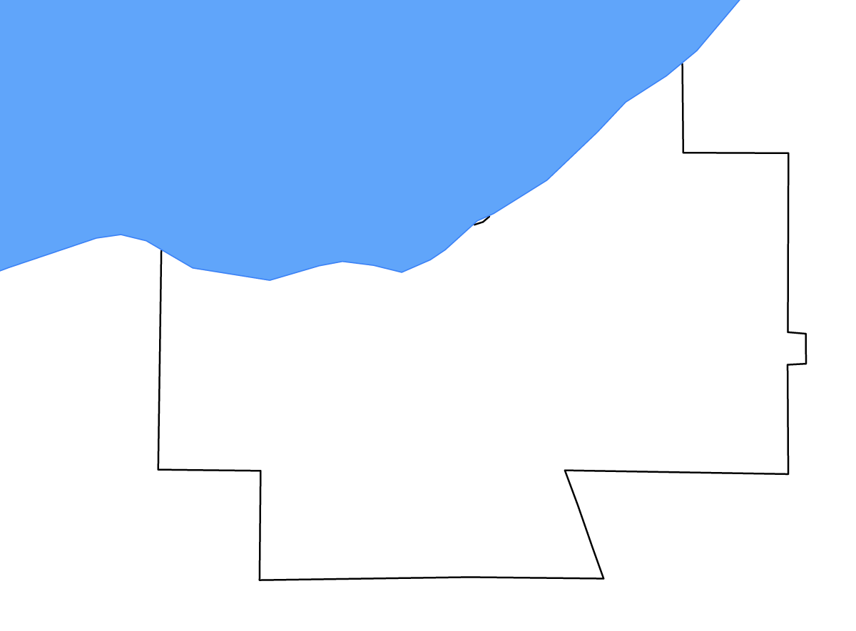 Mapa de contorno de Cuyahoga, Ohio con lagos y ríos.