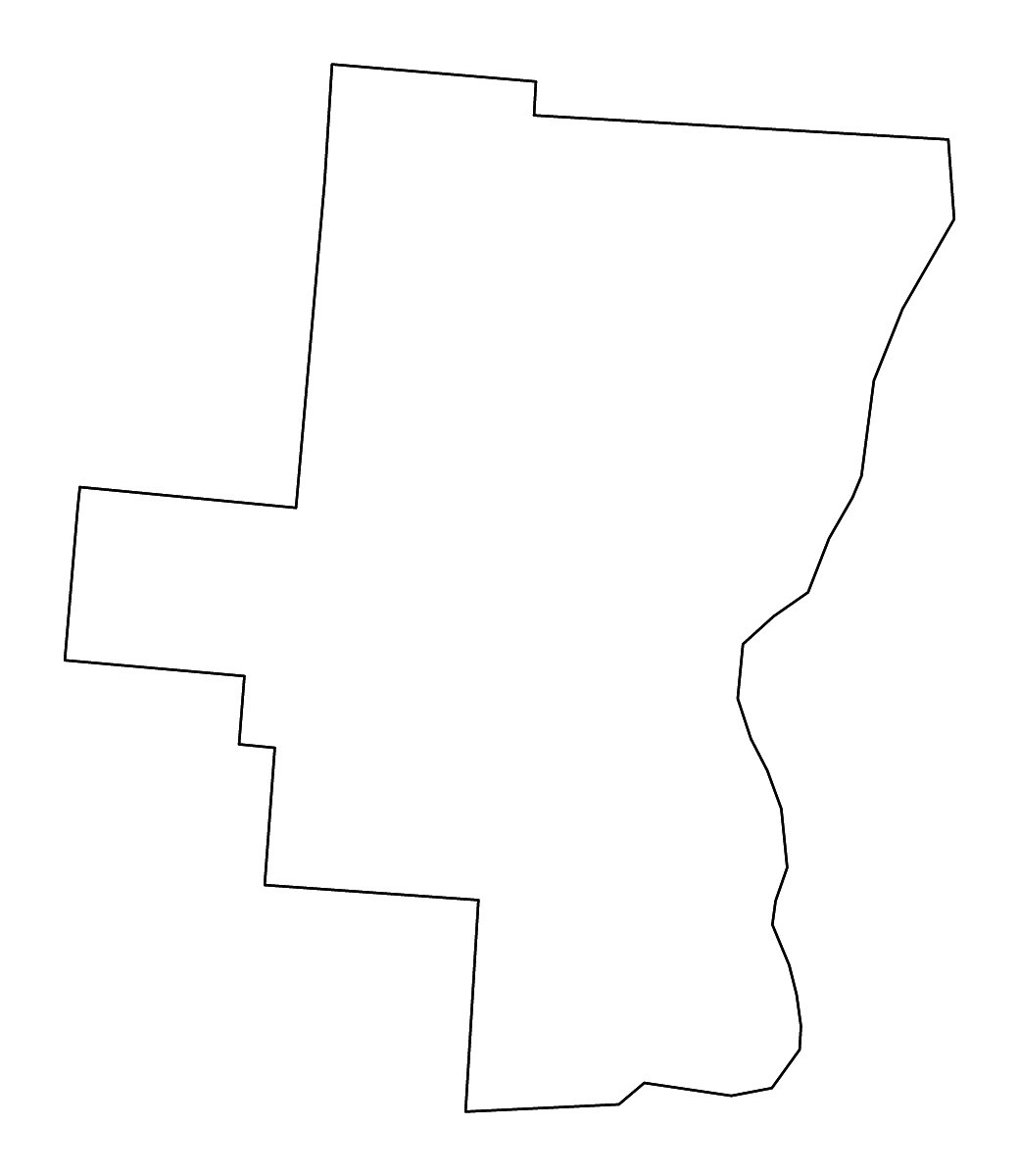Mapa de contorno de Gallia, Ohio con ríos.