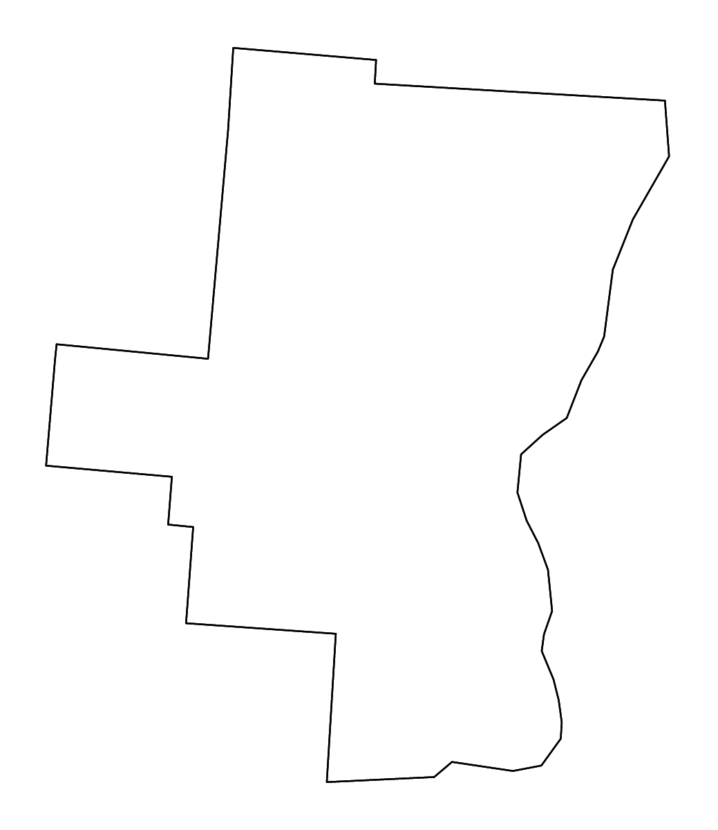 Carte de contour de Gallia, Ohio avec rivières.