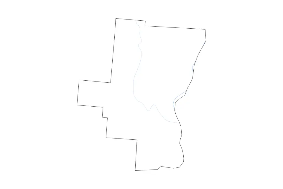 Carte de Gallia, Ohio de type contour et rivières pour Amérique du Nord, montrant contour et rivières avec des limites nettes.