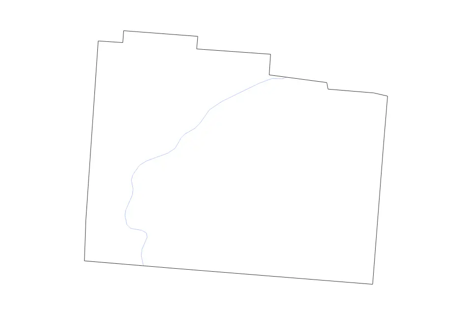 Carte de Greene, Ohio de type contour et rivières pour Amérique du Nord, montrant contour et rivières avec des limites nettes.
