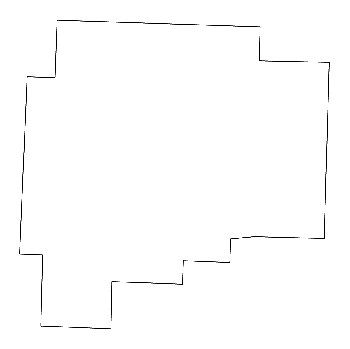 Mapa de contorno de Guernsey, Ohio con ríos.