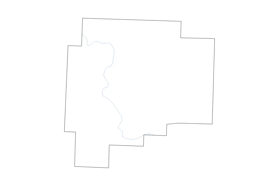 Carte de Guernsey, Ohio de type contour et rivières pour Amérique du Nord, montrant contour et rivières avec des limites nettes.