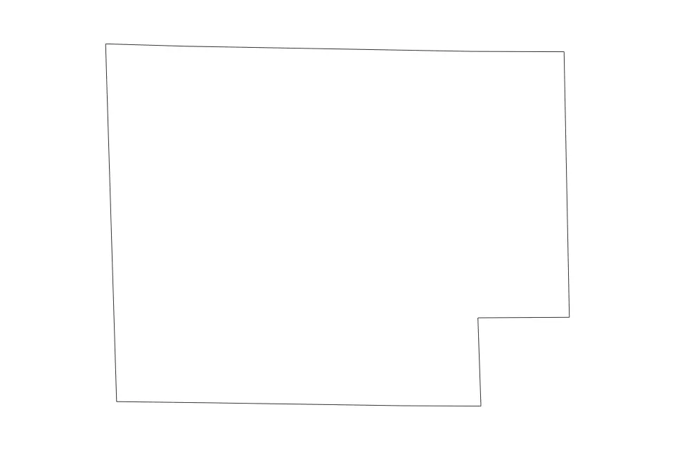 Outline map of Huron County, Ohio with subdivision borders.