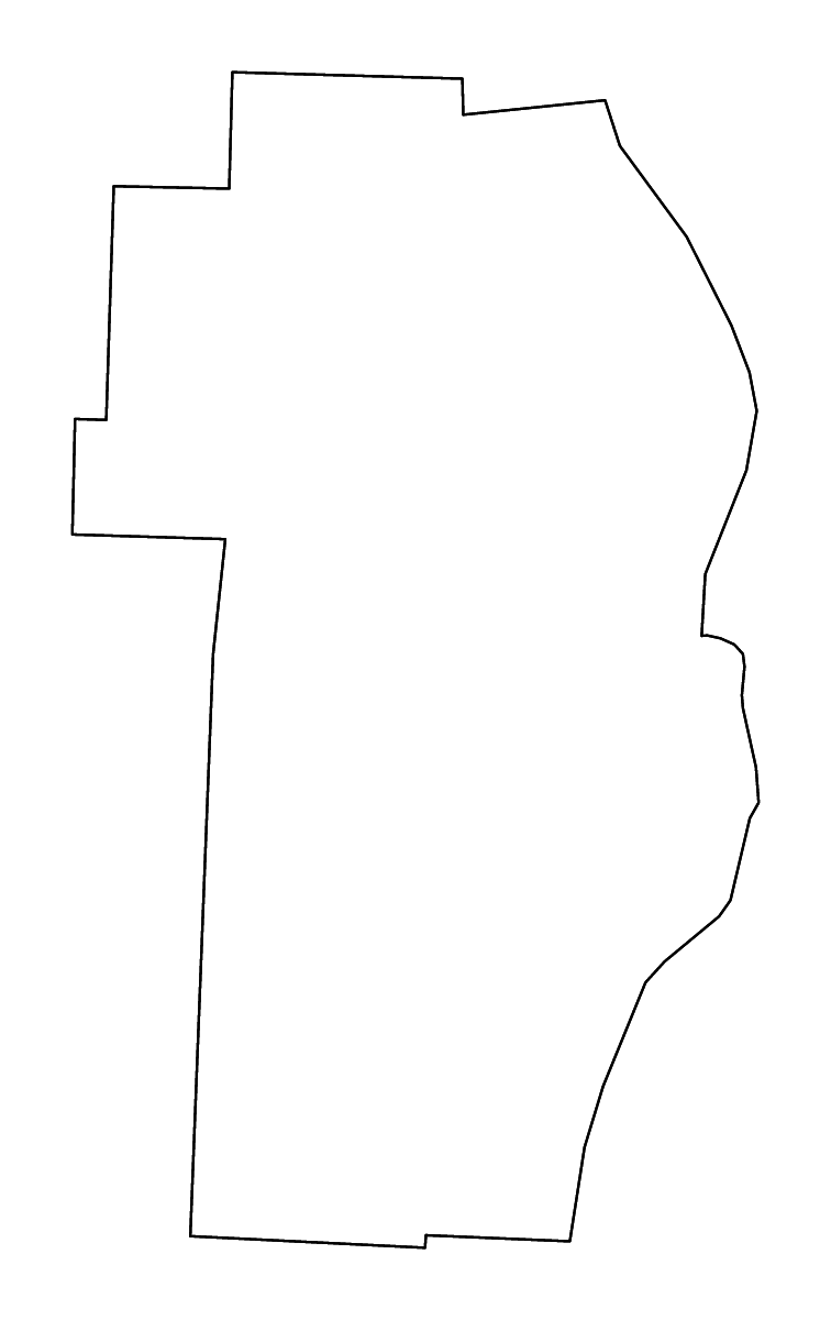 Mapa de contorno de Jefferson, Ohio con ríos.