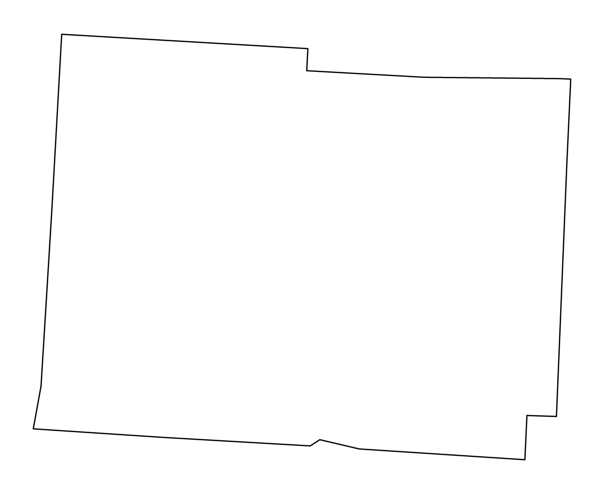 Outline map of Licking County, Ohio.