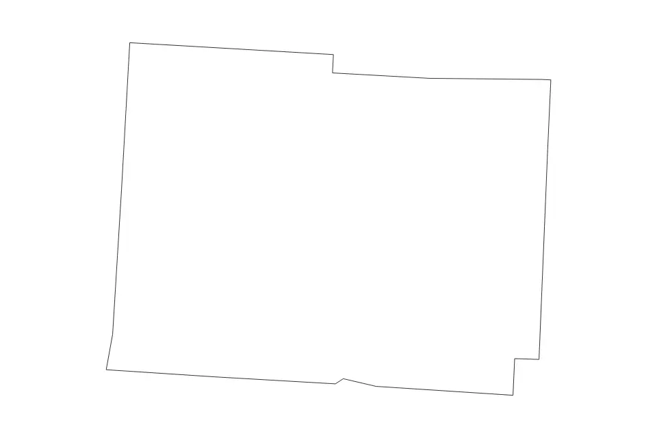 Outline map of Licking County, Ohio with subdivision borders.