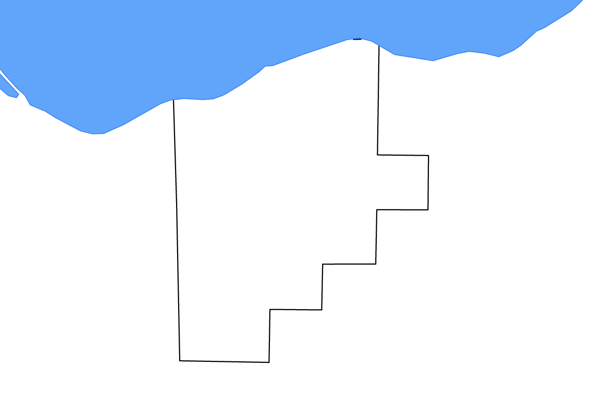 Mapa de contorno de Lorain, Ohio con lagos.