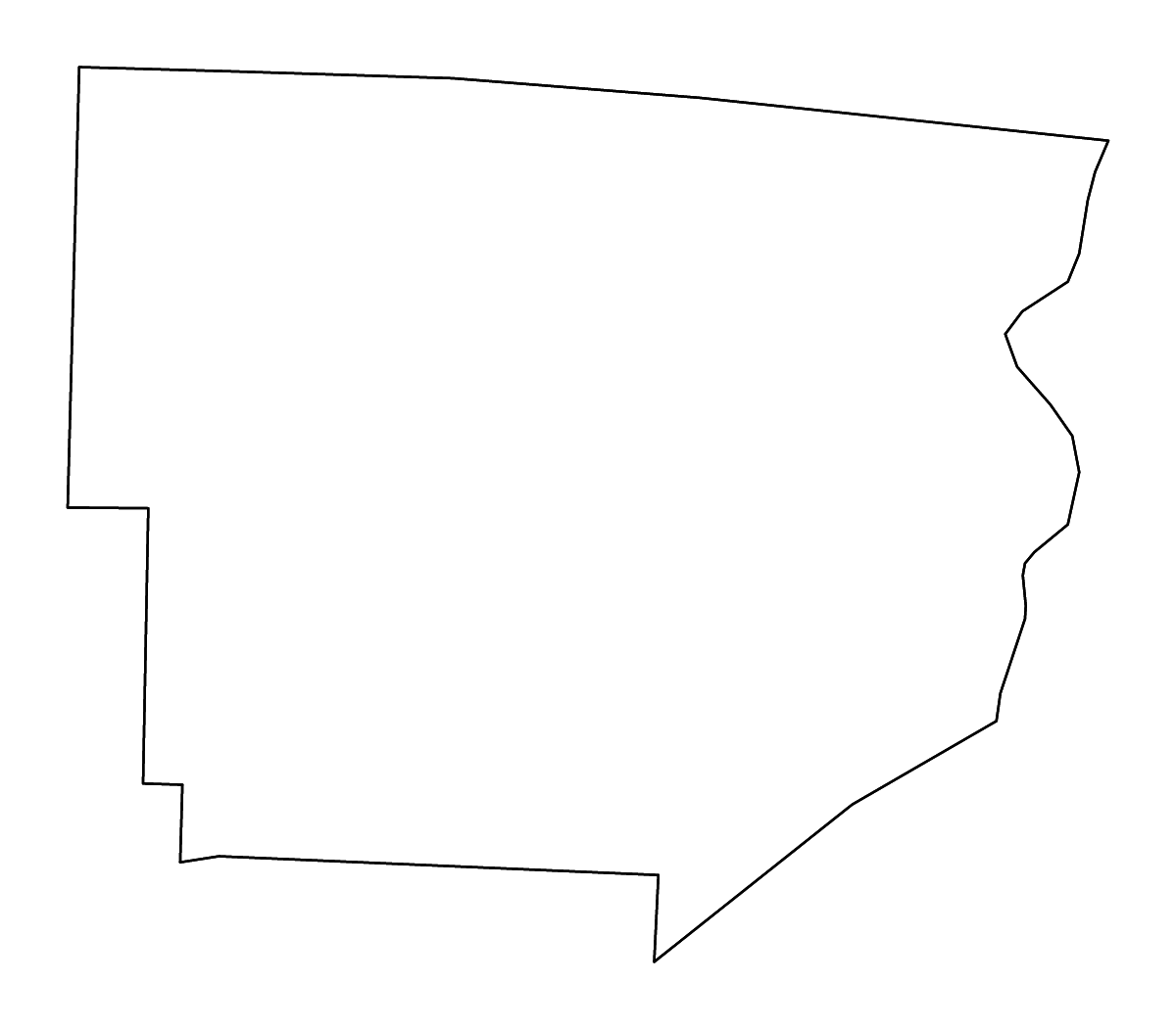 Carte de contour de Monroe, Ohio avec rivières.