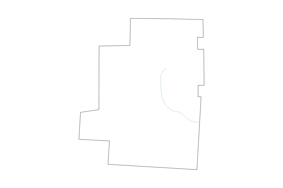 Outline map of Morrow County, Ohio with subdivision borders and rivers.