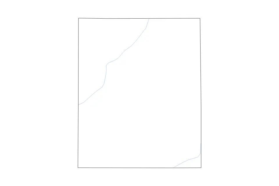 Outline map of Portage County, Ohio with subdivision borders and rivers.
