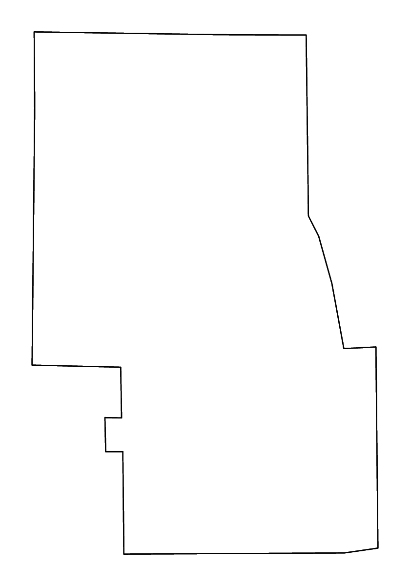 Mapa de contorno de Richland, Ohio con ríos.