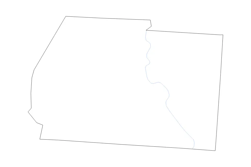 Carte de Ross, Ohio de type contour et rivières pour Amérique du Nord, montrant contour et rivières avec des limites nettes.