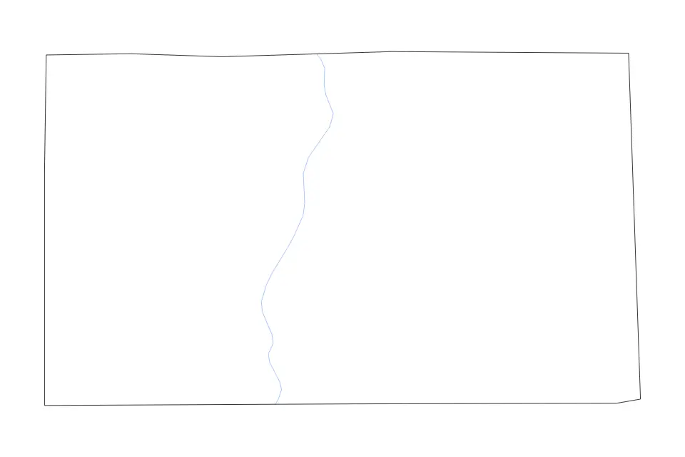 Carte de Seneca, Ohio de type contour et rivières pour Amérique du Nord, montrant contour et rivières avec des limites nettes.