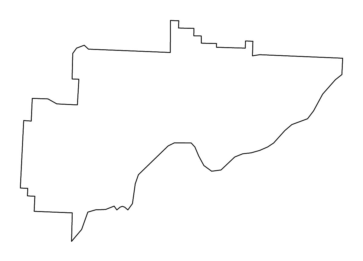 Mapa de contorno de Washington, Ohio con ríos.