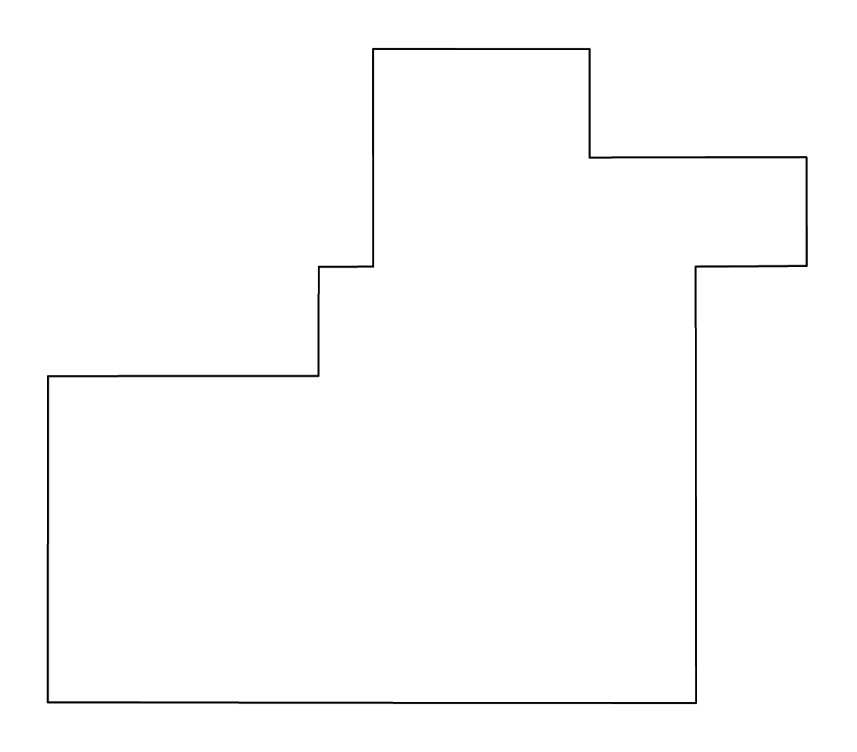 Outline map of Atoka County, Oklahoma with rivers.