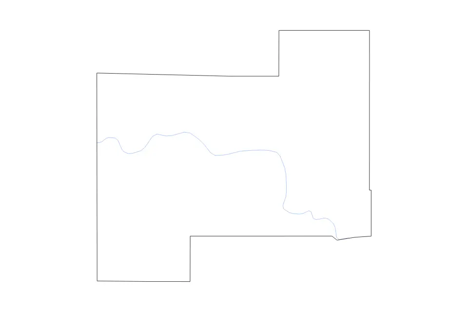 Outline map of Beckham County, Oklahoma with subdivision borders and rivers.