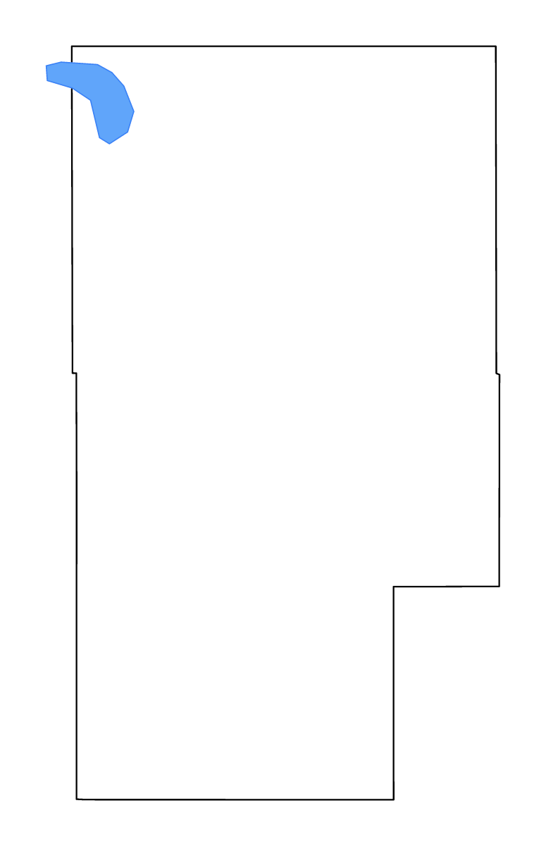 Mapa de contorno de Blaine, Oklahoma con lagos y ríos.