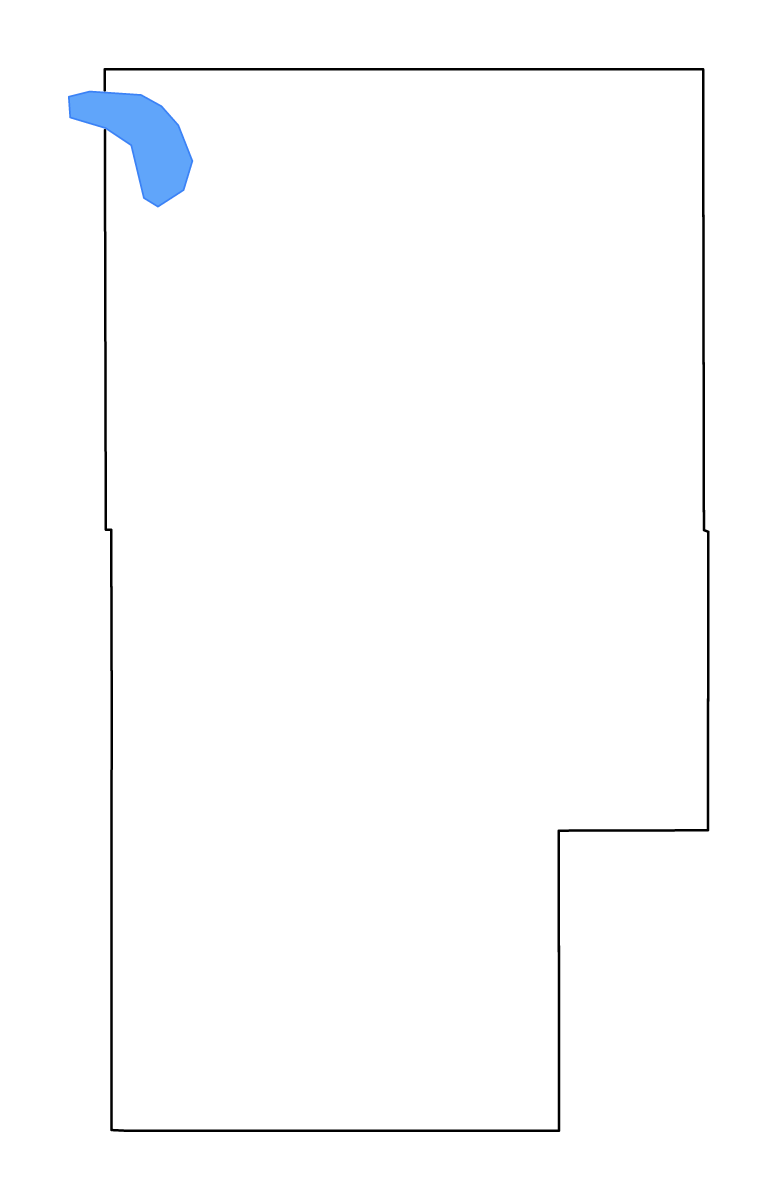 Mapa de contorno de Blaine, Oklahoma con lagos y ríos.