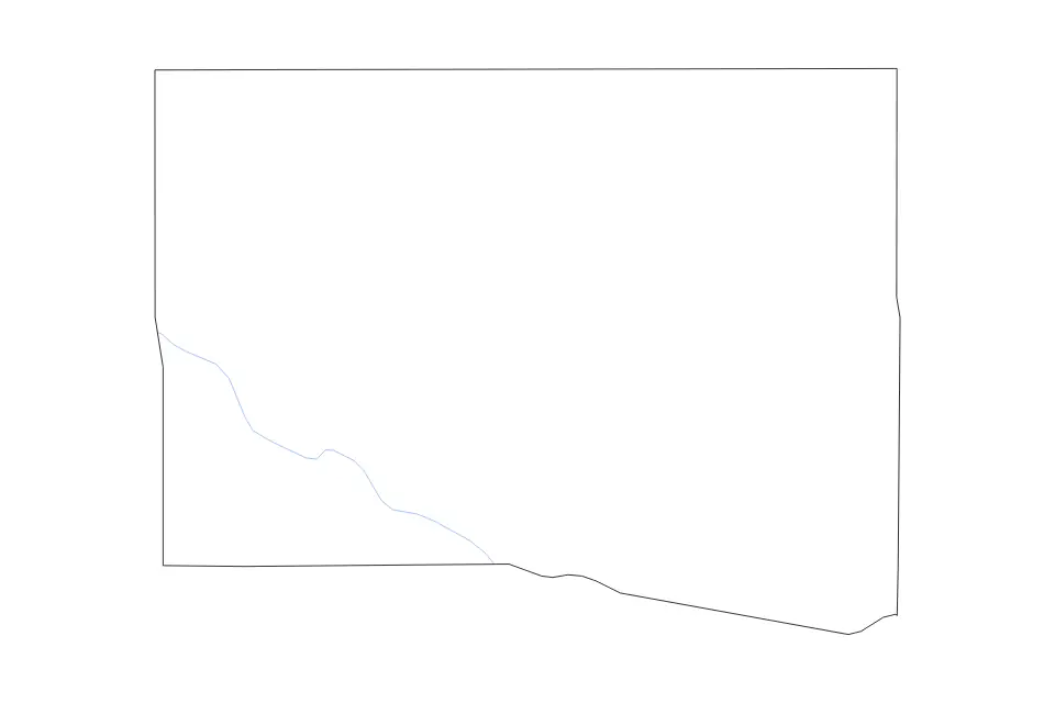 Mapa de Canadian, Oklahoma de tipo contorno y ríos para América del Norte, con contorno y ríos con límites limpios.