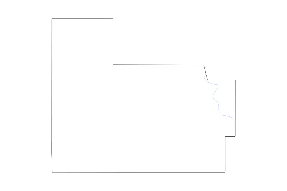 Outline map of Carter County, Oklahoma with subdivision borders and rivers.