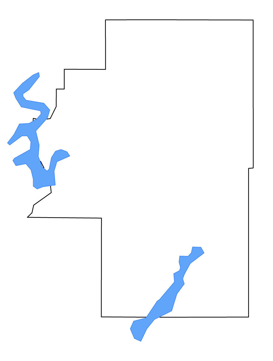 Mapa de contorno de Cherokee, Oklahoma con lagos y ríos.