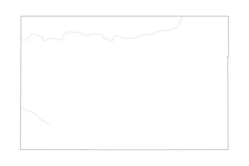Mapa de Cimarron, Oklahoma de tipo contorno y ríos para América del Norte, con contorno y ríos con límites limpios.