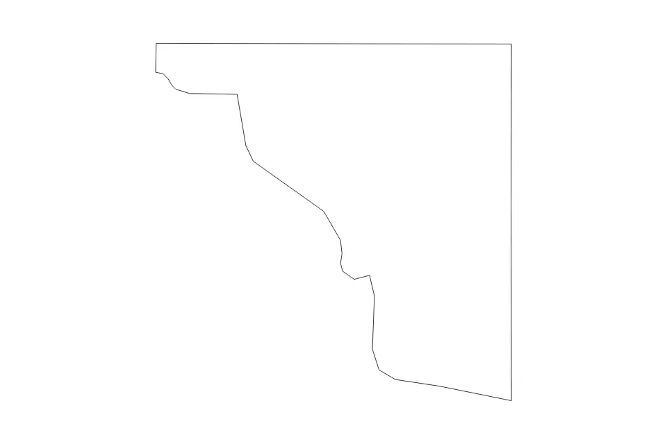 Outline map of Cleveland County, Oklahoma with subdivision borders.