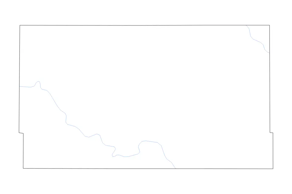 Mapa de Custer, Oklahoma de tipo contorno y ríos para América del Norte, con contorno y ríos con límites limpios.