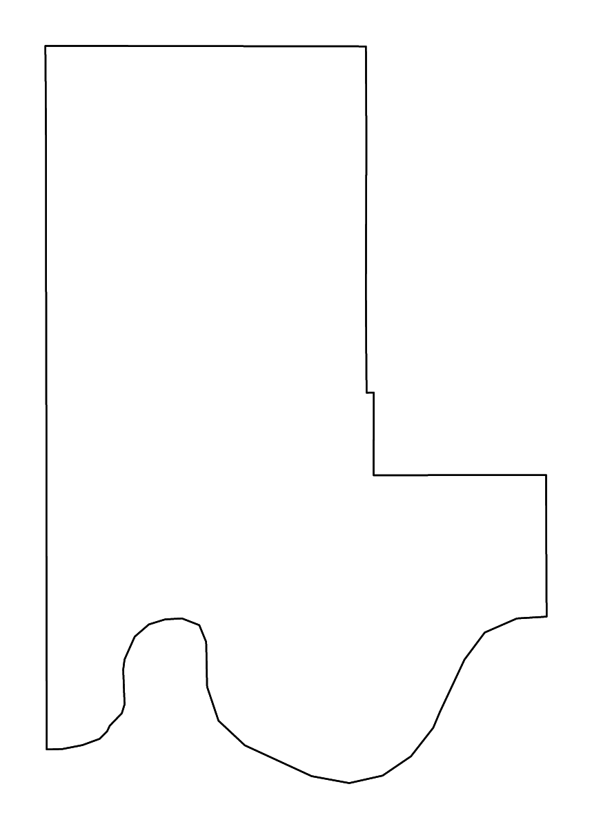 Carte de contour de Ellis, Oklahoma avec rivières.