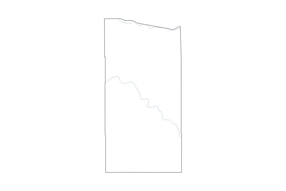 Outline map of Grady County, Oklahoma with subdivision borders and rivers.