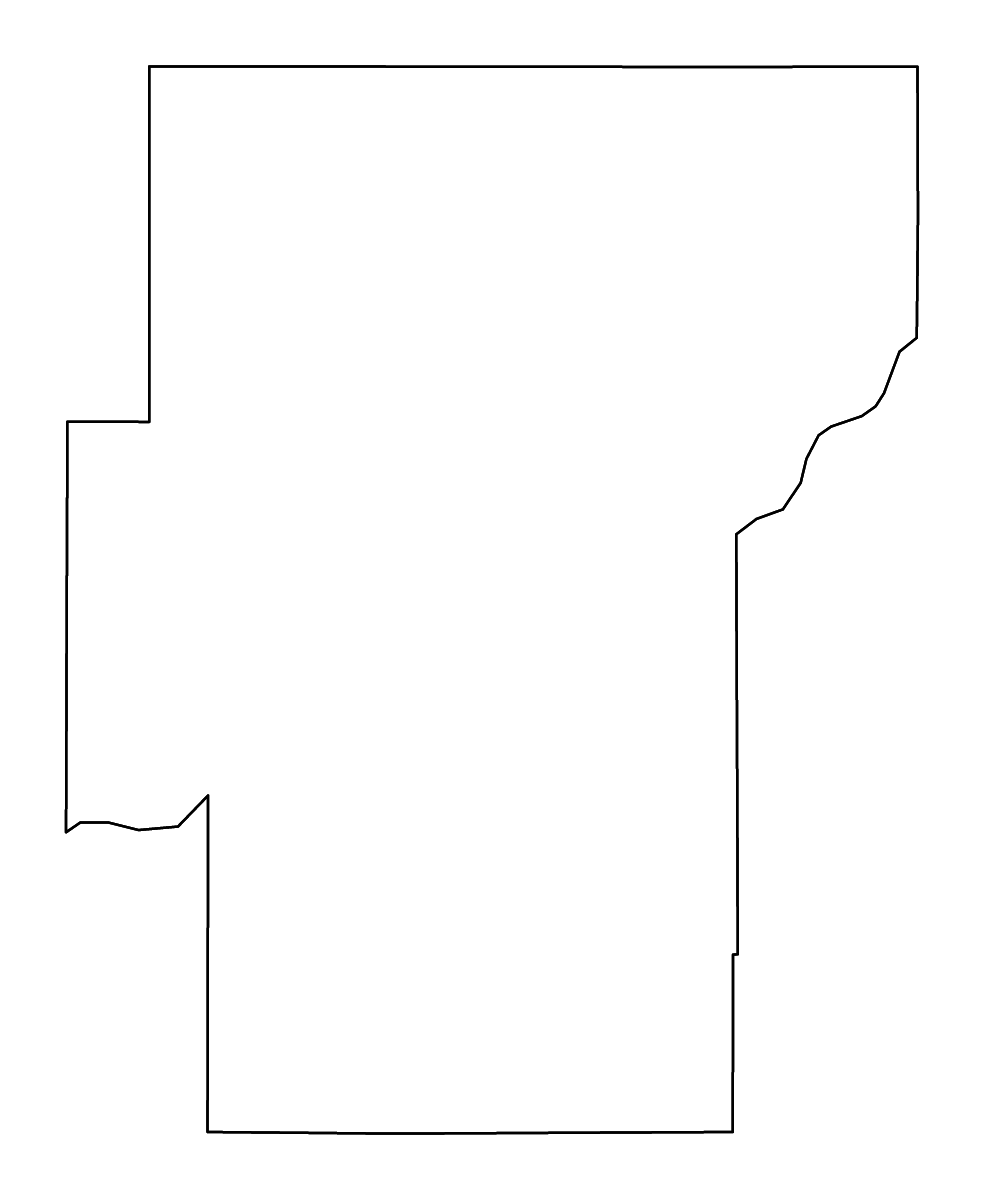 Mapa de contorno de Hughes, Oklahoma con ríos.