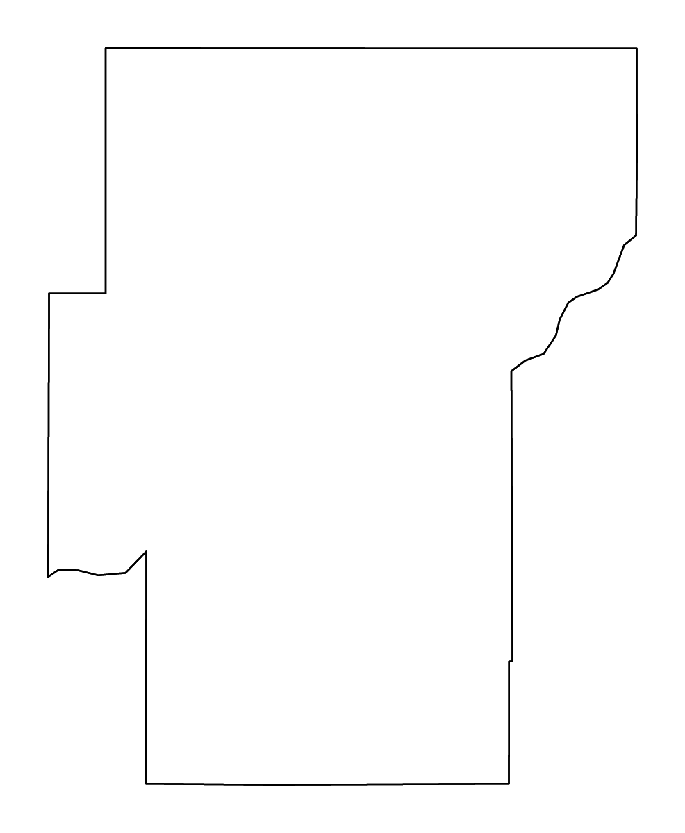 Carte de contour de Hughes, Oklahoma avec rivières.