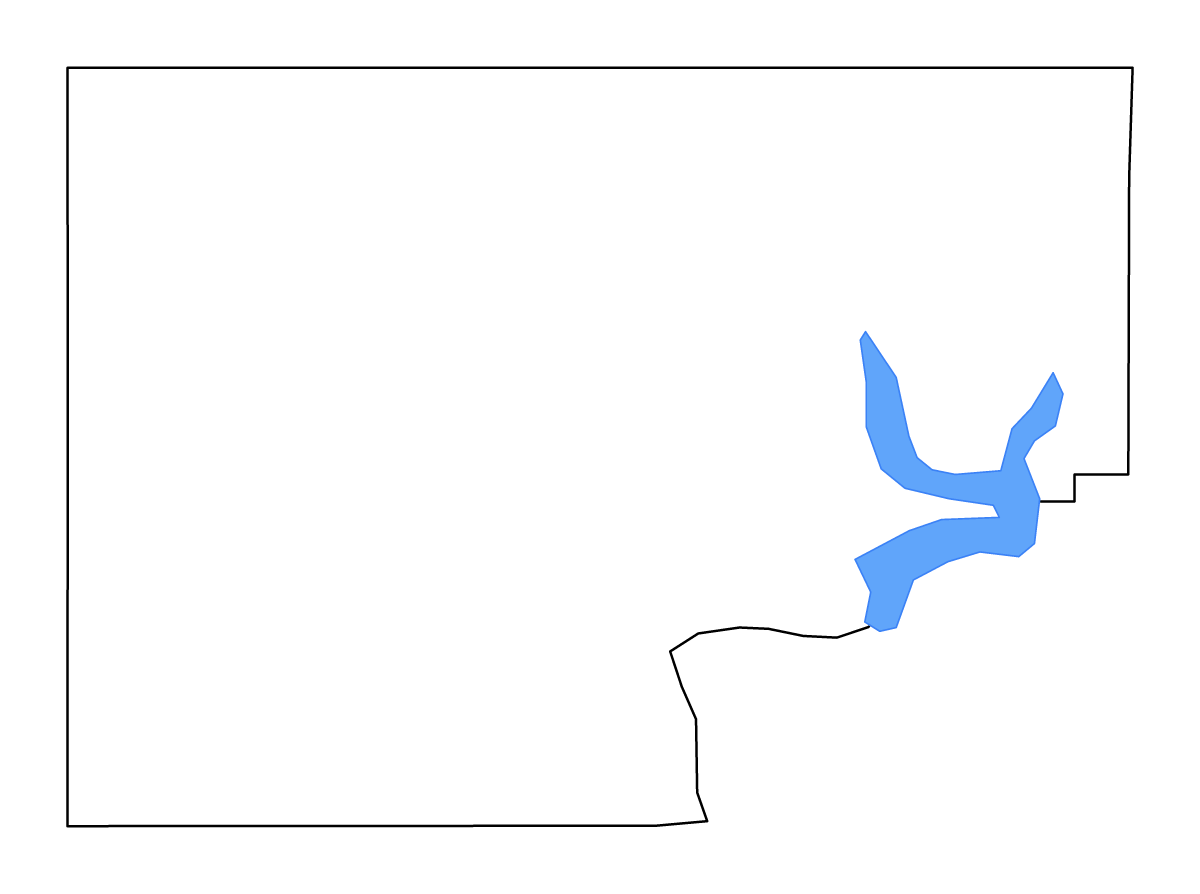 Mapa de contorno de Kay, Oklahoma con lagos y ríos.
