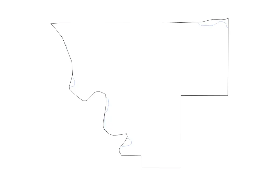 Mapa de Kiowa, Oklahoma de tipo contorno y ríos para América del Norte, con contorno y ríos con límites limpios.