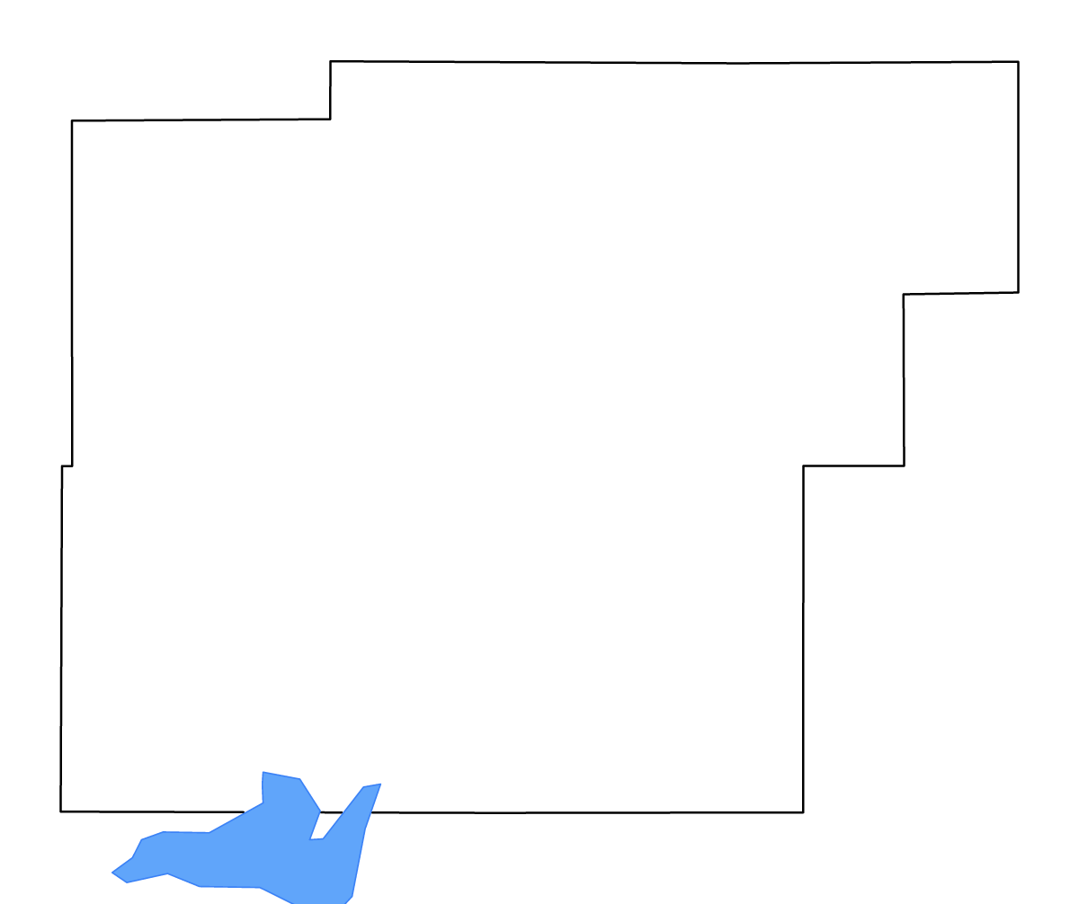 Mapa de contorno de Latimer, Oklahoma con lagos.