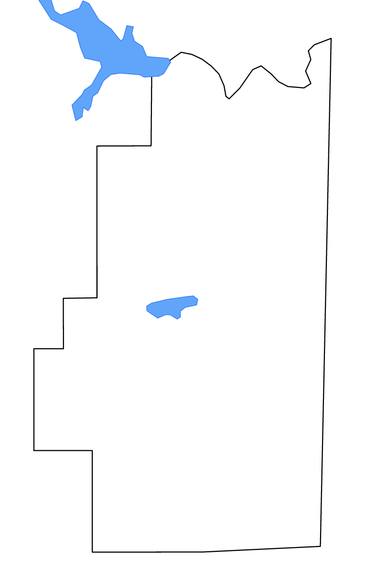 Mapa de contorno de LeFlore, Oklahoma con lagos y ríos.