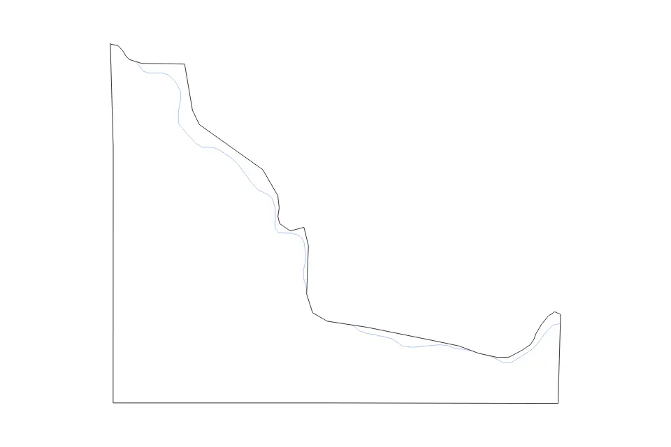 Outline map of McClain County, Oklahoma with subdivision borders and rivers.