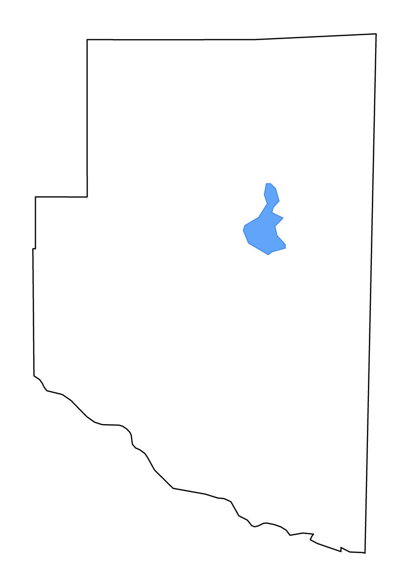 Mapa de contorno de McCurtain, Oklahoma con lagos y ríos.
