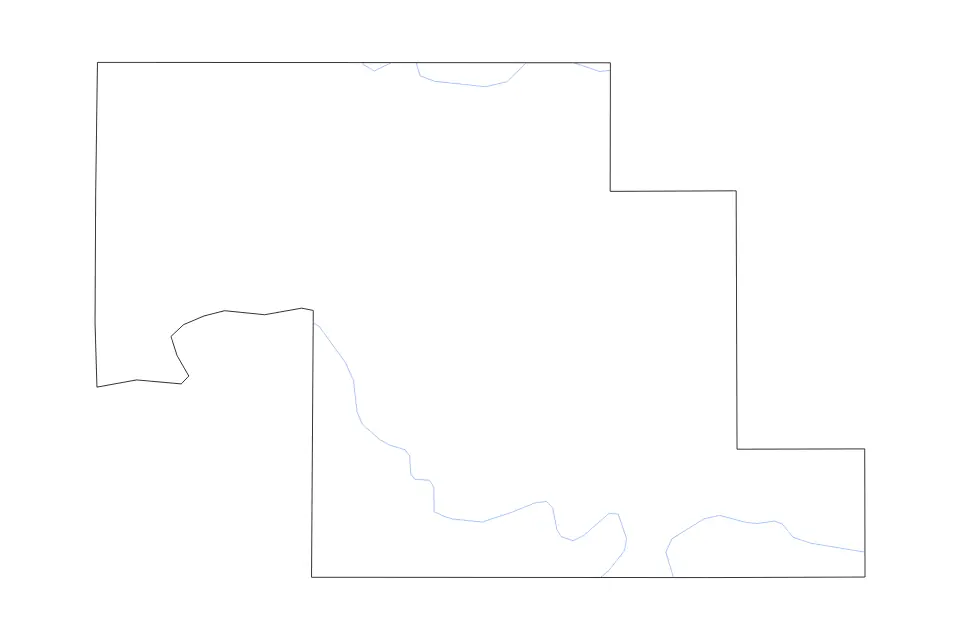 Carte de Okfuskee, Oklahoma de type contour et rivières pour Amérique du Nord, montrant contour et rivières avec des limites nettes.