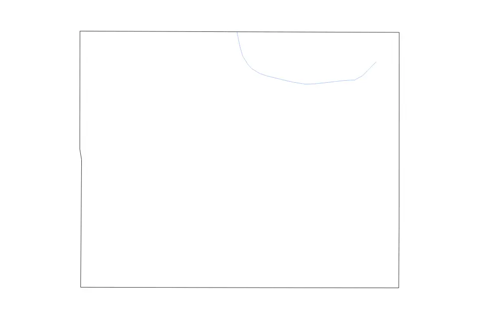 Outline map of Oklahoma County, Oklahoma with subdivision borders and rivers.