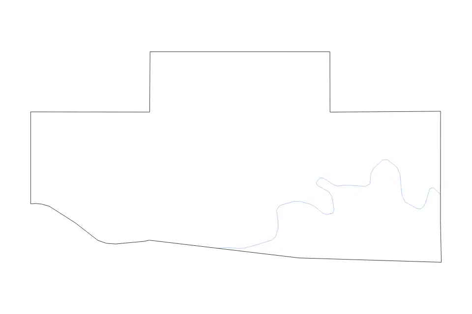 Outline map of Payne County, Oklahoma with subdivision borders and rivers.