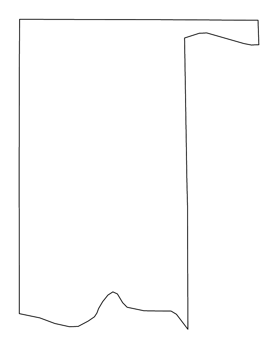 Mapa de contorno de Pottawatomie, Oklahoma con ríos.