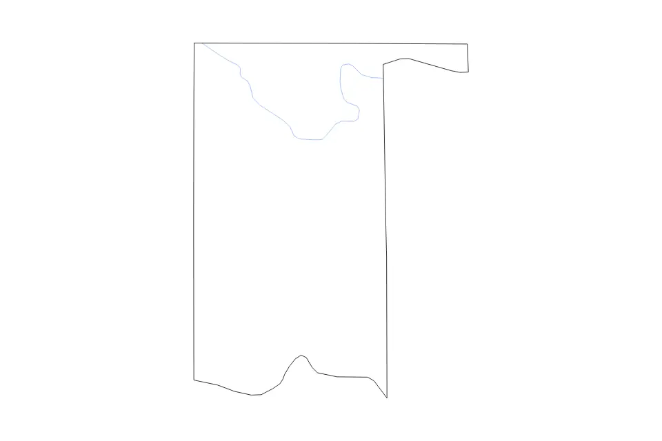 Carte de Pottawatomie, Oklahoma de type contour et rivières pour Amérique du Nord, montrant contour et rivières avec des limites nettes.