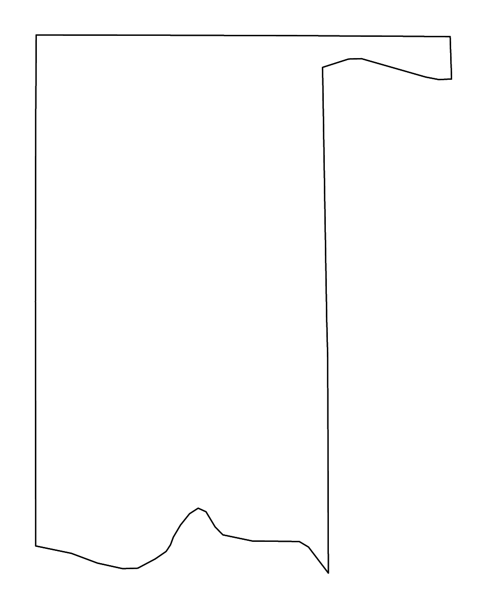 Mapa de contorno de Pottawatomie, Oklahoma con ríos.
