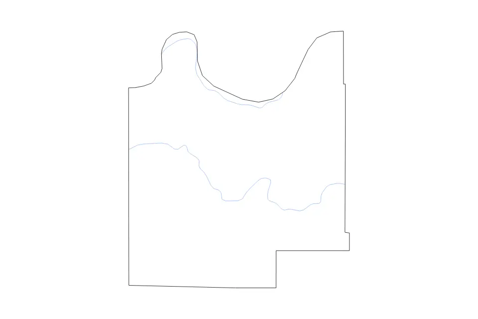 Carte de Roger Mills, Oklahoma de type contour et rivières pour Amérique du Nord, montrant contour et rivières avec des limites nettes.