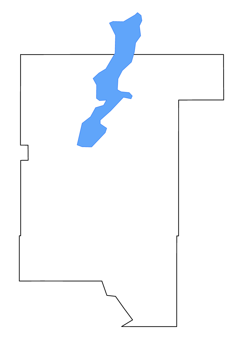 Mapa de contorno de Rogers, Oklahoma con lagos y ríos.